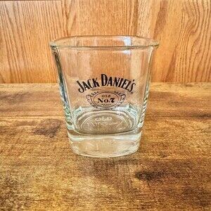 Jack Daniel's Old No. 7 Square Rocks Glass Tumbler Logo Print Embossed